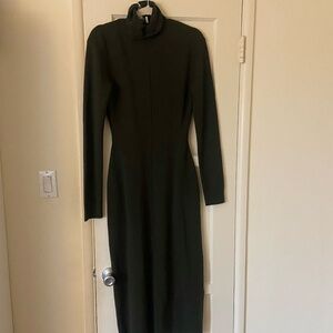 And Other Stories Green Long Sleeve Mock Neck Midi Dress NWT Size S